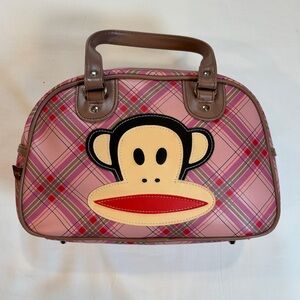 Vintage Paul Frank "Julius the Monkey" Pink Plaid Bowler Bag